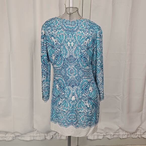 Lilly Pulitzer Ashby Rayon Tunic Dress Sea Blue Size M - Picture 5 of 11